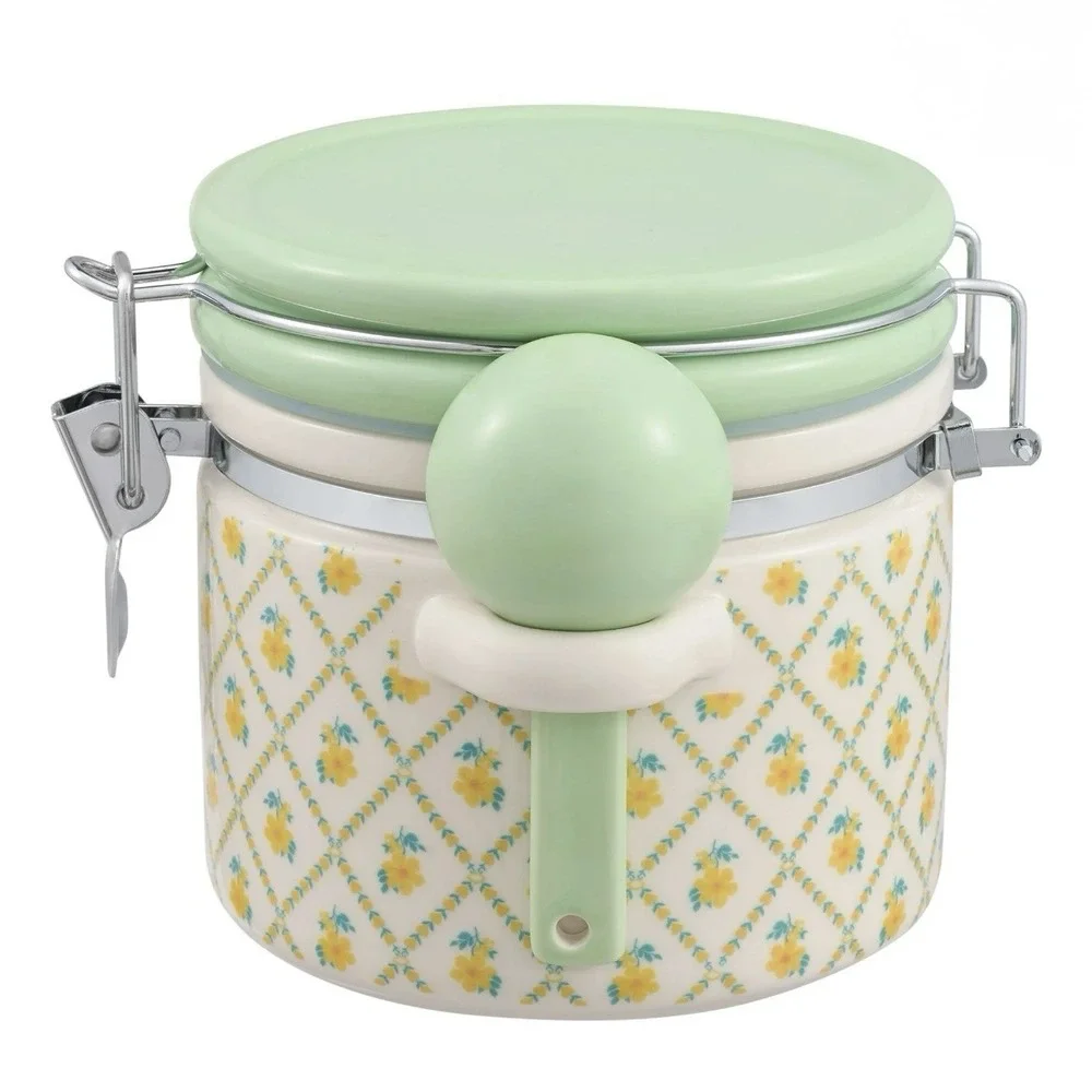 Pioneer Woman Medium Stoneware Canister w/ Lid & Spoon Painted Meadow New Sealed
